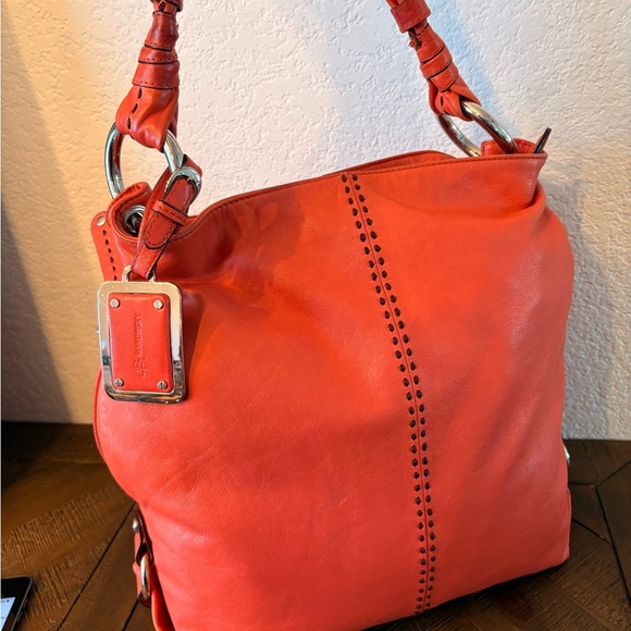 B. Makowsky Bold Orange Shoulder Bag - Picture 6 of 6